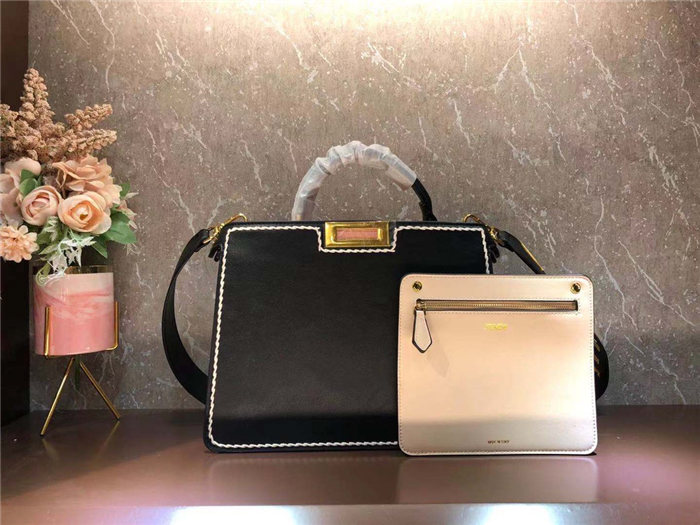 Fendi ICONIC PEEKABOO ISEEU Leather Bag Black Mid