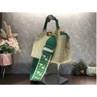 Fendi PEEKABOO MINI Raffia Bag Natural