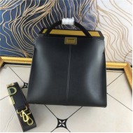 Fendi PEEKABOO X-LITE MEDIUM Leather Bag Black