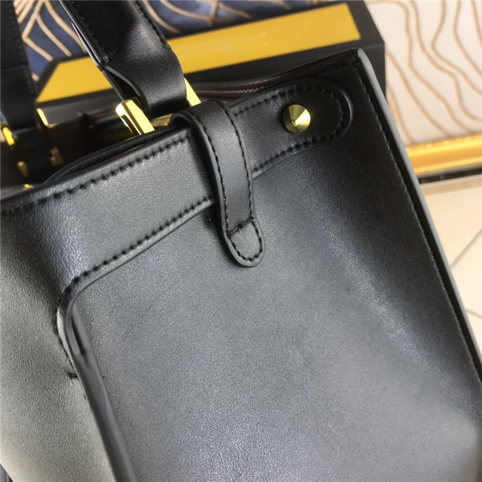 Fendi PEEKABOO X-LITE MEDIUM Leather Bag Black