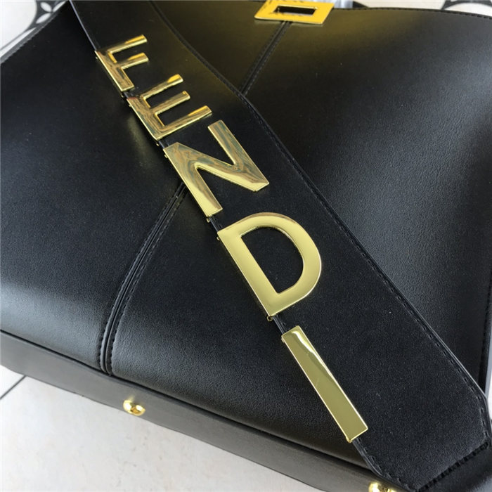 Fendi PEEKABOO X-LITE MEDIUM Leather Bag Black