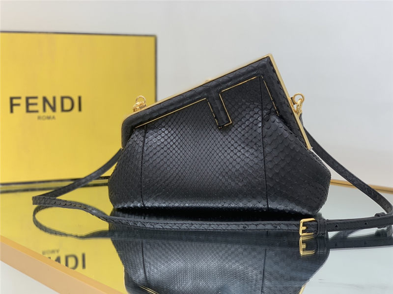 Fendi First Small python leather bag Black High