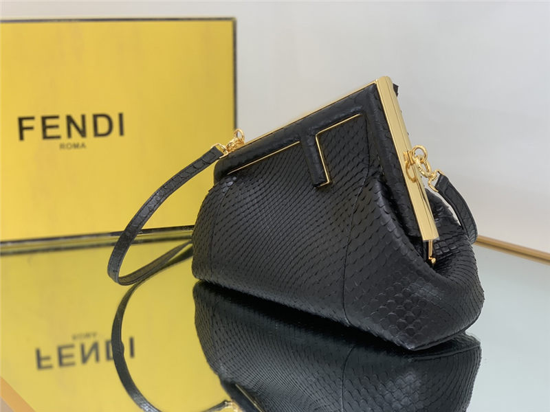 Fendi First Small python leather bag Black High