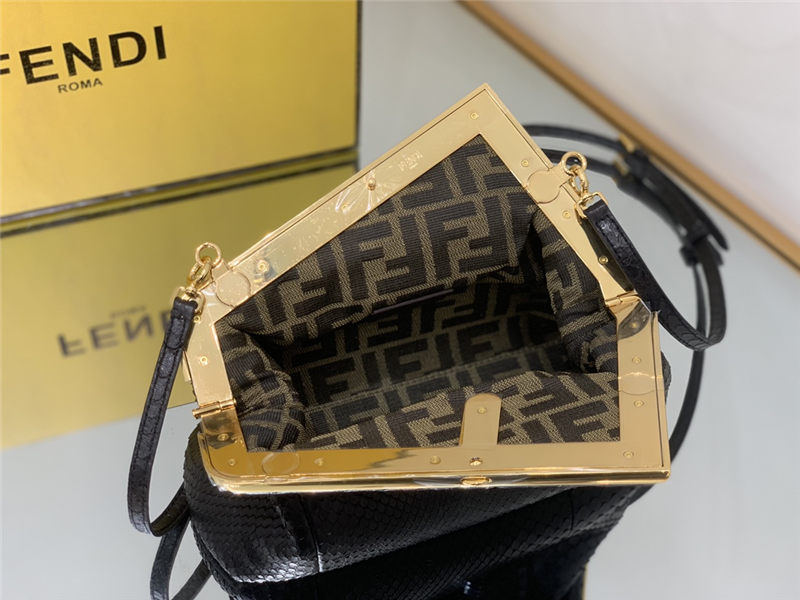 Fendi First Small python leather bag Black High