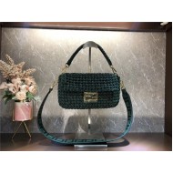 Fendi BAGUETTE Bag Interlace Dk Green Mid