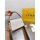 Fendi BAGUETTE Embroidered canvas bag Off-white Mid