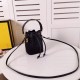 Fendi MON TRESOR Embroidery Canvas Bag Black