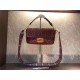 Fendi BAGUETTE Canvas Bag Embroidered Wine Mid