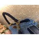 Fendi PEEKABOO ISEEU MEDIUM Woven straw bag Blue Mid