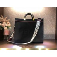 Fendi SUNSHINE MEDIUM Canvas Bag Black