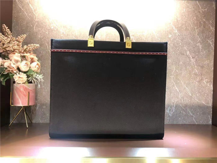 Fendi SUNSHINE MEDIUM Canvas Bag Black