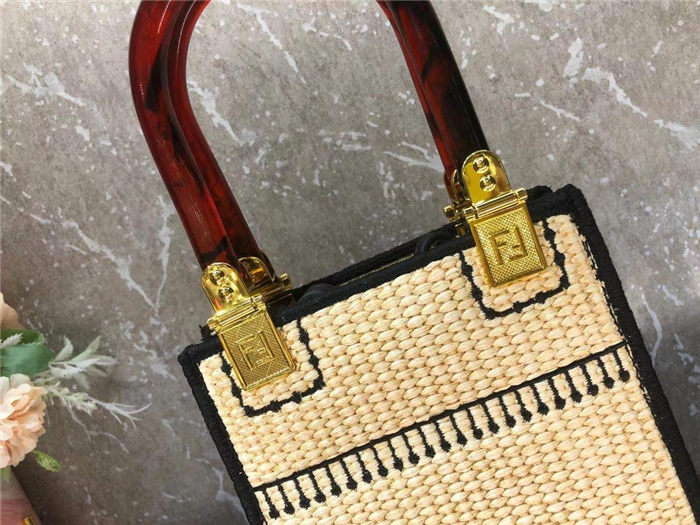 Fendi MINI SUNSHINE SHOPPER Straw Beige-II Mid