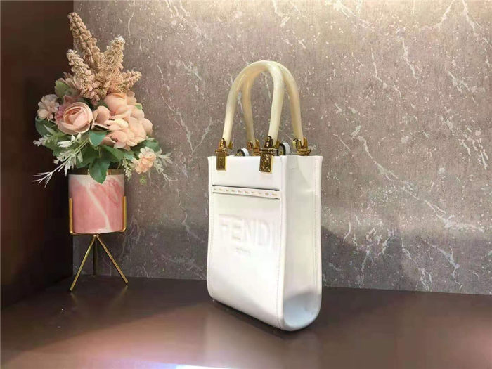 Fendi MINI SUNSHINE SHOPPER White Mid