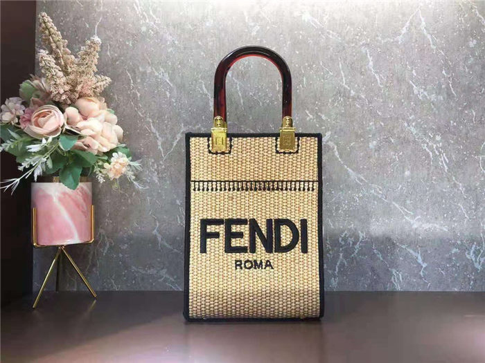 Fendi MINI-B SUNSHINE SHOPPER Straw Beige-I Mid