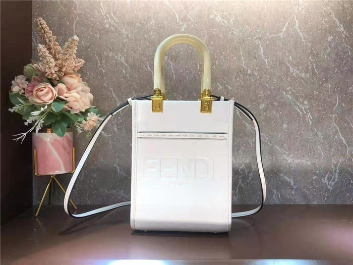 Fendi MINI-B SUNSHINE SHOPPER White Mid