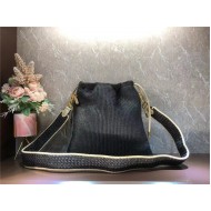 Fendi PACK SMALL POUCH Raffia Black Mid