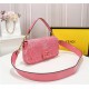 Fendi BAGUETTE Embroidered Patent Pink Mid