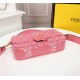 Fendi BAGUETTE Embroidered Patent Pink Mid