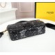 Fendi BAGUETTE Embroidered Patent Black Mid