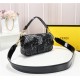 Fendi BAGUETTE Embroidered Patent Black Mid