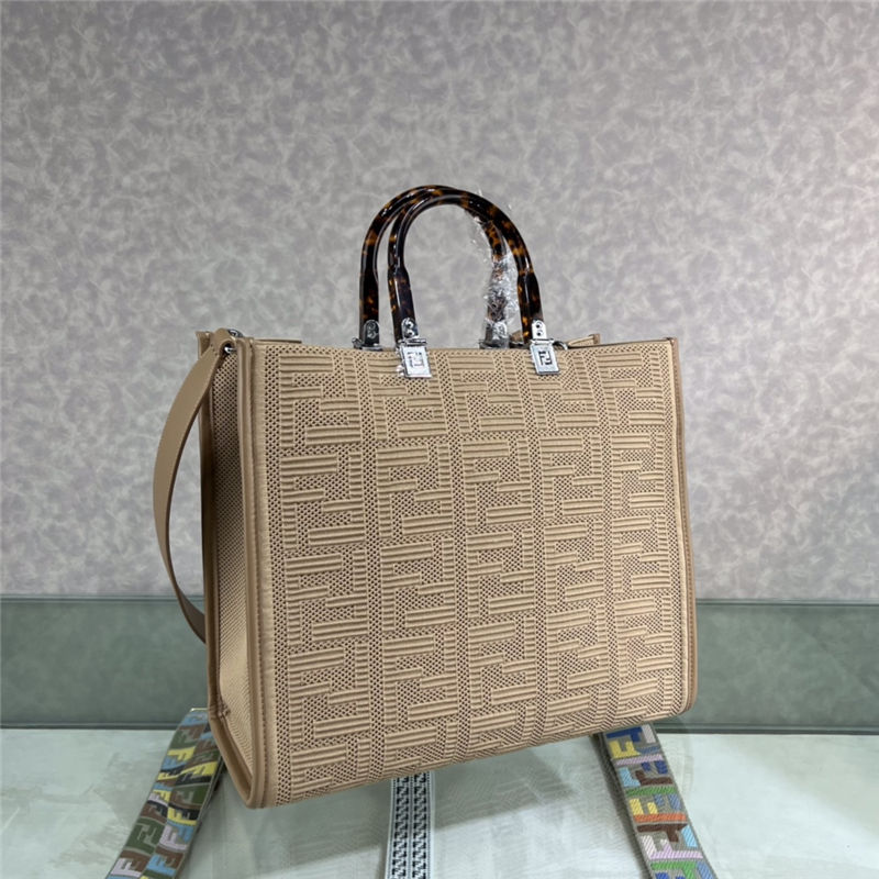 MEDIUM Fendi SUNSHINE Shopper FF Fabric Beige High