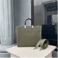 MEDIUM Fendi SUNSHINE Shopper FF Fabric Green High