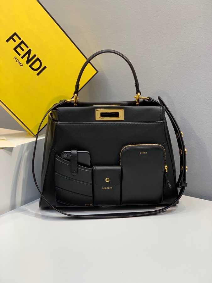 PEEKABOO Medium Pocket Bag Black High