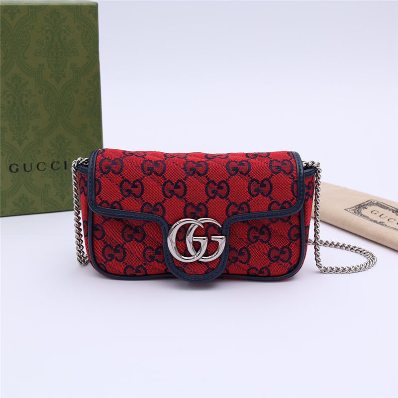 GG Marmont Multicolour super mini bag 476433 Red High