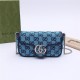 GG Marmont Multicolour super mini bag 476433 Blue High