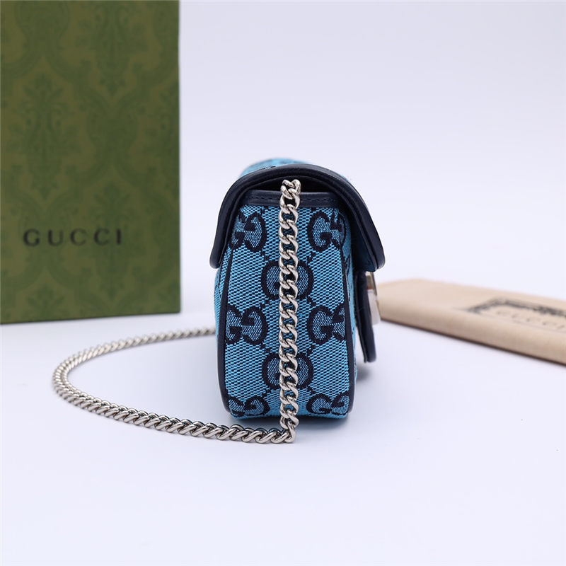 GG Marmont Multicolour super mini bag 476433 Blue High