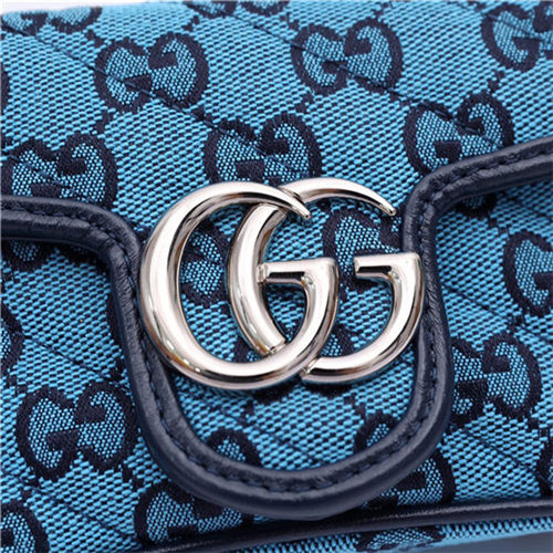 GG Marmont Multicolour super mini bag 476433 Blue High