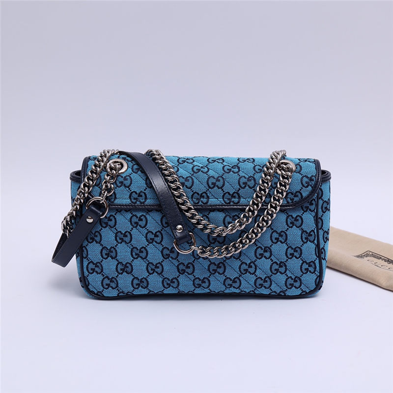 GG Marmont Multicolour small shoulder bag 443497 Blue High