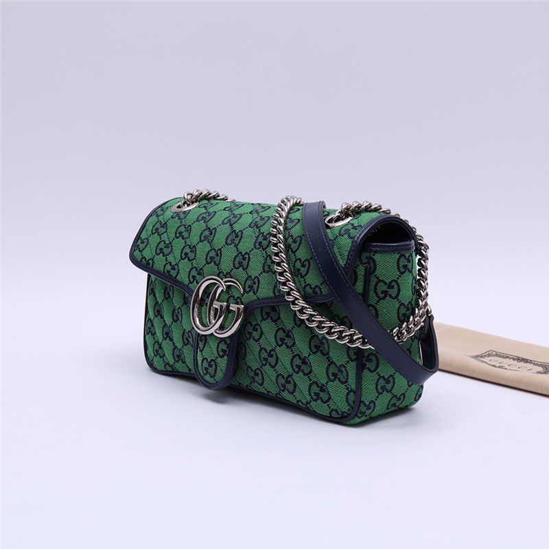 GG Marmont Multicolour small shoulder bag 443497 Green High