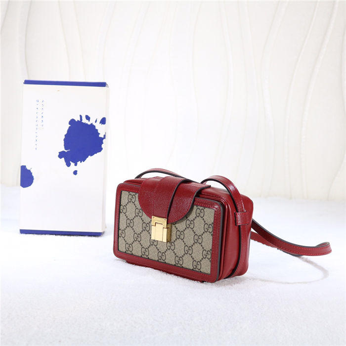 GG mini bag with clasp closure 614368 Red High