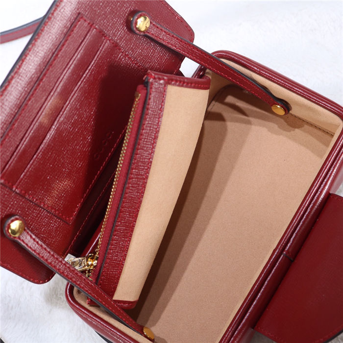 GG mini bag with clasp closure 614368 Red High