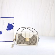 GG mini bag with clasp closure 614368 White High