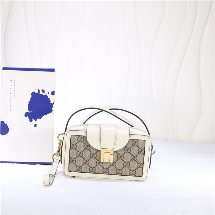 GG mini bag with clasp closure 614368 White High