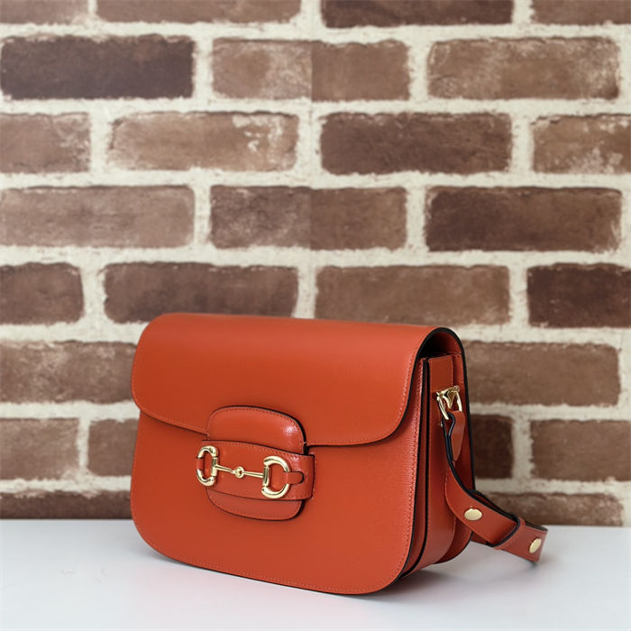 Gucci Horsebit 1955 shoulder bag 602204 Orange leather high