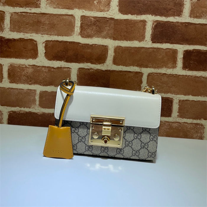 Gucci Padlock small GG shoulder bag 409487 White High