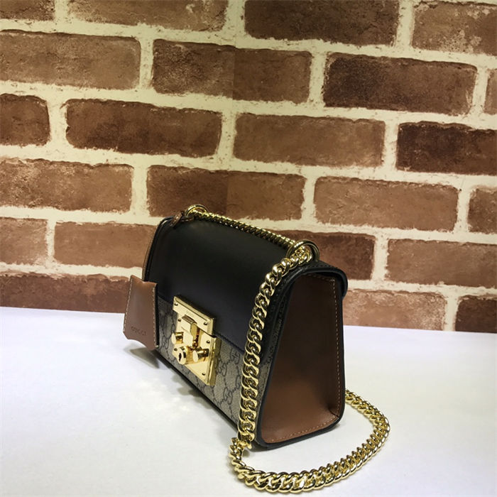 Gucci Padlock small GG shoulder bag 409487 Black High