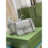 GG Marmont mini top handle bag New 583571 White High