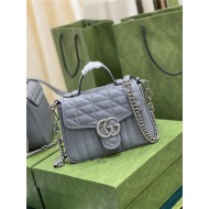 GG Marmont mini top handle bag New 583571 Grey High