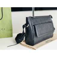 Gucci GG embossed messenger bag 658565 Black High