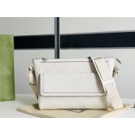 Gucci GG embossed messenger bag 658565 White High