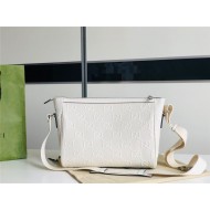 Gucci GG embossed messenger bag 658565 White High