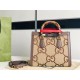 Gucci Diana jumbo GG small tote bag 660195 Camel and ebony jumbo GG canvas High