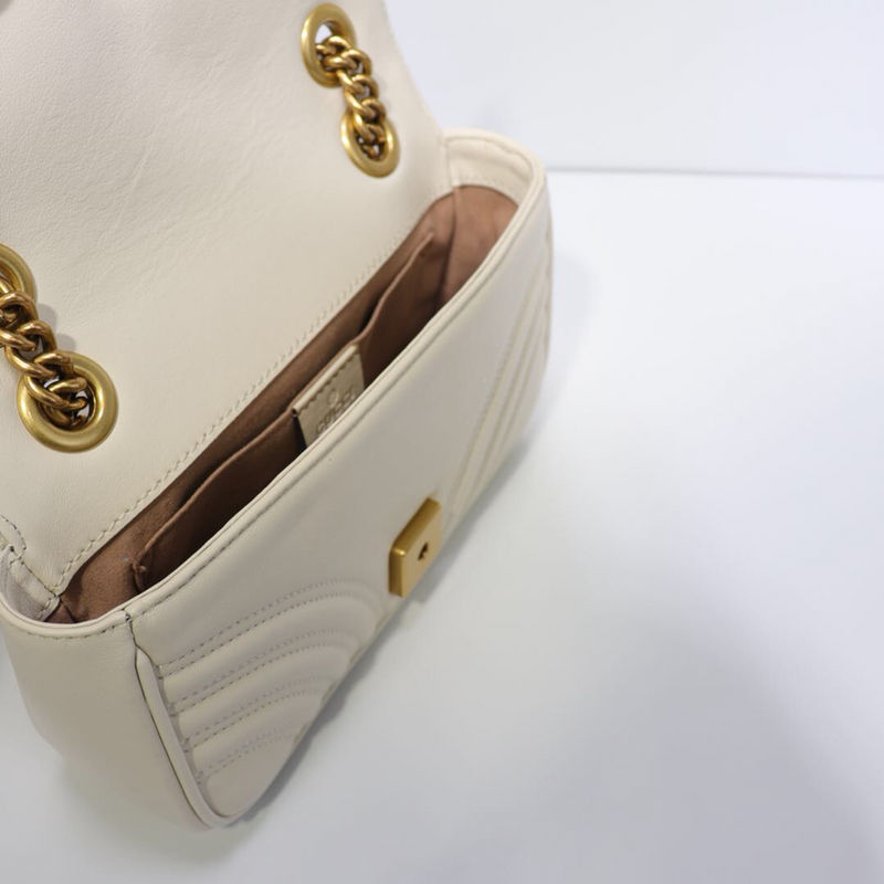 GG Marmont mini matelassé shoulder bag white High