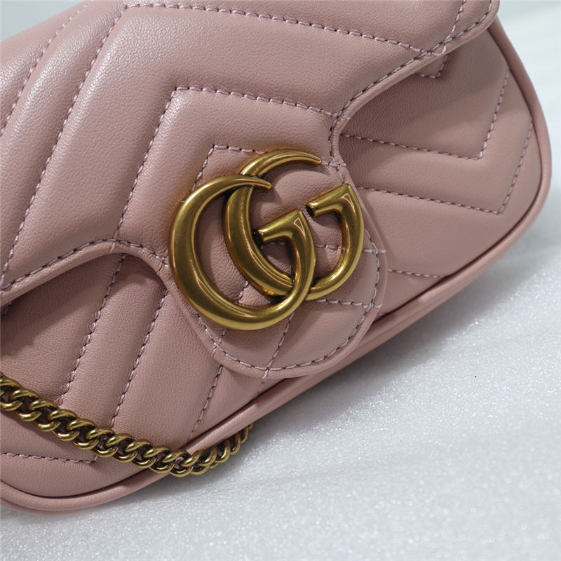 GG MARMONT MATELASSÉ SUPER MINI BAG 476433 pink High