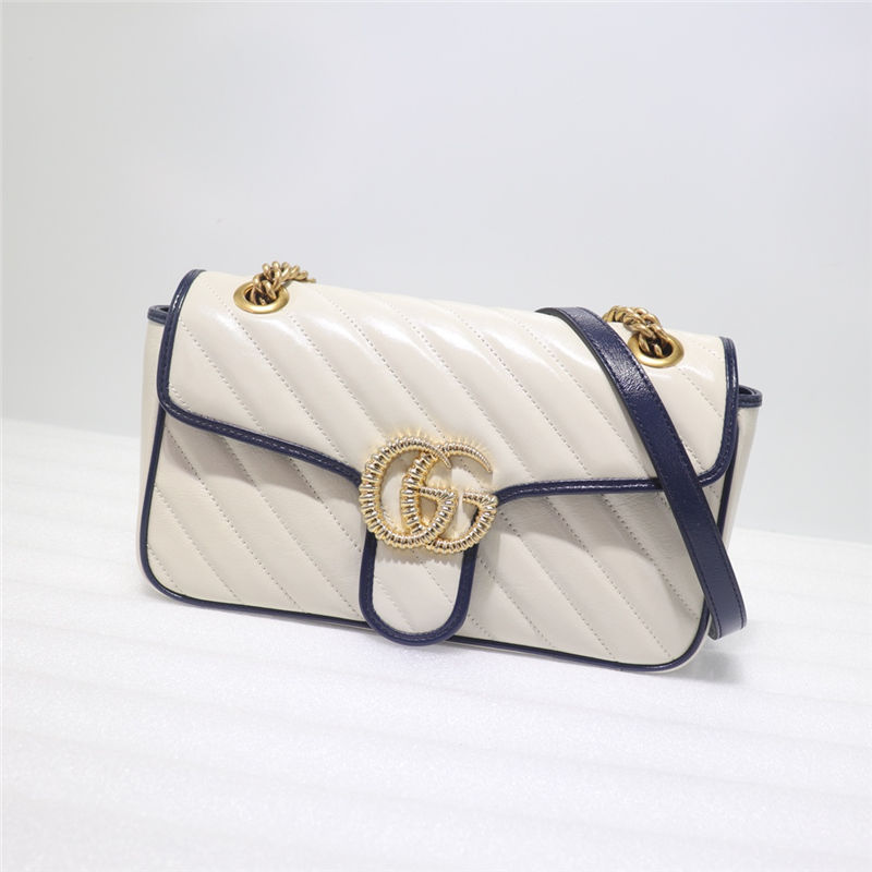 GG Marmont small matelassé shoulder bag white High