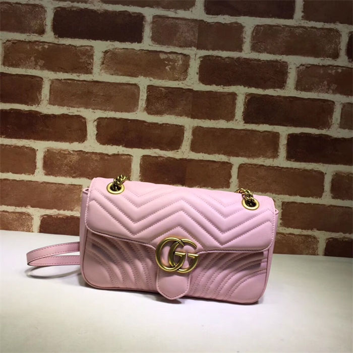 GG Marmont small matelassé shoulder bag pink High